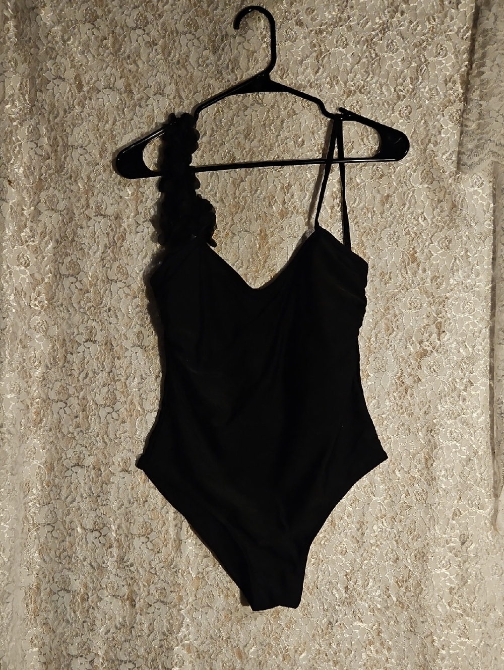 Source Unknown Black Girls Floral-Shoulder One-Piece